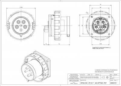 Borne de Parafuso Plugue Fixo 3P+N+T IP66/IP67 32A 3h